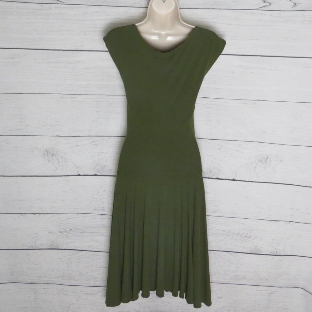 Romy Ruched Olive Dress - Picture 2 of 6